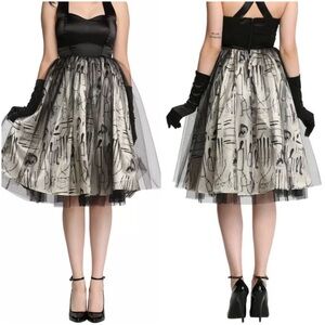 American Horror Story Asylum Dr Witchy Goth Emo Pinup Satin Tulle Tank Midi Sm